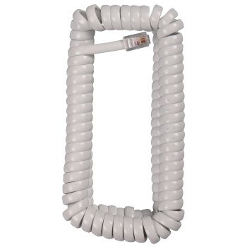 RCA CTP280WR Handset Coil Cord, Plastic Sheath, White Sheath