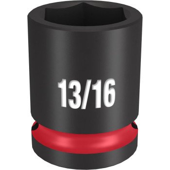 Milwaukee SHOCKWAVE Impact Duty Series 49-66-6207 Shallow Impact Socket, 13/16 in Socket, 1/2 in Drive, Square Drive