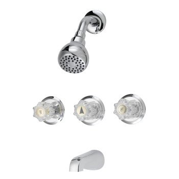 Boston Harbor GU-F3010506CP Tub/Shower, Fixed Mount Showerhead, 1.75 gpm Showerhead, 1 Spray Settings, 3-Handle