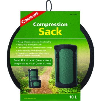 COGHLAN'S 1116 Compression Sack, Nylon, Black/Green