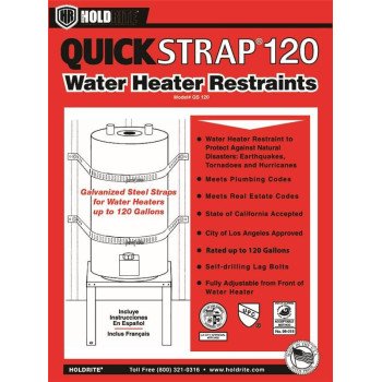 Holdrite Quick Strap Series QS-120 Water Heater Strap, Steel, For: Up to 120 gal Water Heaters