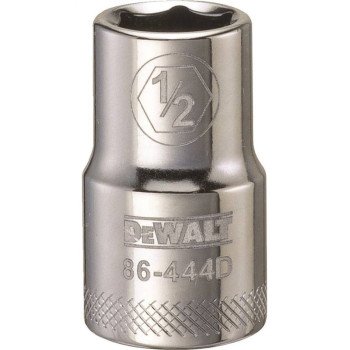 DEWALT DWMT86444OSP Drive Socket, 1/2 in Socket, 1/2 in Drive, 6-Point, Steel, Polished Chrome Vanadium