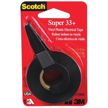 Scotch 3799NA Electrical Tape with Dispenser, 450 in L, 3/4 in W, PVC Backing, Black