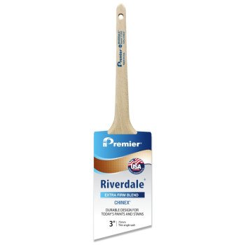 Premier Riverdale 17243 Paint Brush, 3 in W, Thin Angle Sash Brush, 2-15/16 in L Bristle, Chinex Bristle