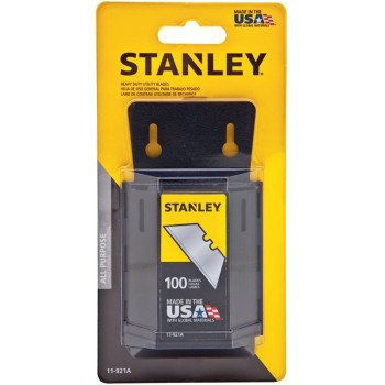 STANLEY 11-921A Utility Blade, 2-7/16 in L, HCS, 2-Point, 100/PK