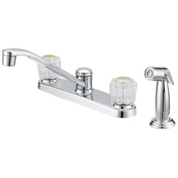 Boston Harbor F8F10041CP Kitchen Faucet, 1.8 gpm, 2-Faucet Handle, 4-Faucet Hole, Metal/Plastic, Chrome Plated