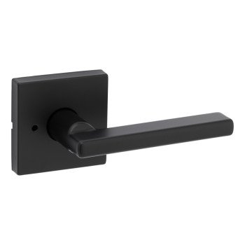 Kwikset Signature Series 730HFL SQT 514 CP Privacy Door Lock, Halifax Design, Lever Handle, Matte, Zinc, Black