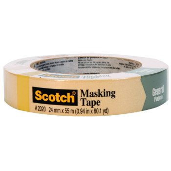 Scotch 2020-24U-F Masking Tape, 55 m L, 24 mm W, Tan