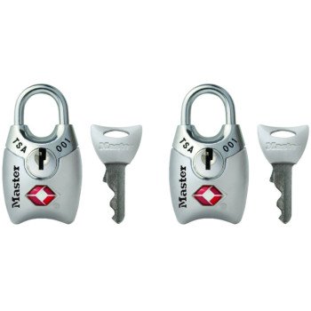 Master Lock 4689T Luggage Lock, Keyed Alike Key, Shrouded Shackle, 1/8 in Dia Shackle, Steel Shackle, Metal Body