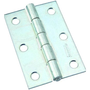 National Hardware N146-365 Utility Hinge, 3 in W Frame Leaf, 0.065 in Thick Frame Leaf, Aluminum/Cold Rolled Steel, Zinc