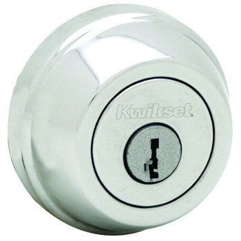 Kwikset 780-26D Deadbolt, Satin Chrome, 2-3/8, 2-3/4 in Backset, 1-3/4 to 1-3/8 in Thick Door