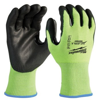 Milwaukee 48-73-8921 Dipped Gloves, Breathable, Lightweight, Unisex, M, Thumb Patch Thumb, Knit Cuff, Polyester Glove