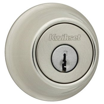 Kwikset 66015RCLRCSK3BX Deadbolt, Metal, Satin Nickel, 2-3/8 to 2-3/4 in Backset