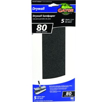 Gator 4486 Sandpaper, 11-1/4 in L, 4-1/4 in W, 80 Grit, Medium, Silicone Carbide Abrasive