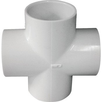 Lasco 420020BC Pipe Cross, 2 in, Slip, PVC, White, SCH 40 Schedule