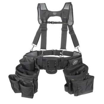 Dead On HDP400945 Carpenter's Suspension Rig, 52 in Waist, Poly Fabric, Black, 18-Pocket