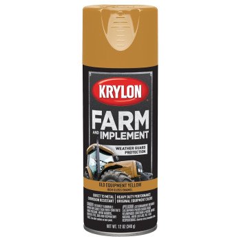 Krylon K01953000 Farm Equipment Spray, High-Gloss, Old Equipment CAT Yellow, 12 oz