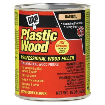 DAP Plastic Wood 21506 Wood Filler, Paste, Strong Solvent, Natural, 16 oz