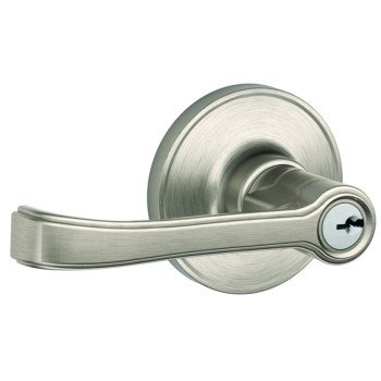 Schlage J Series J54 TOR 619 Entry Lever, Mechanical Lock, Satin Nickel, Metal, Residential, 3 Grade