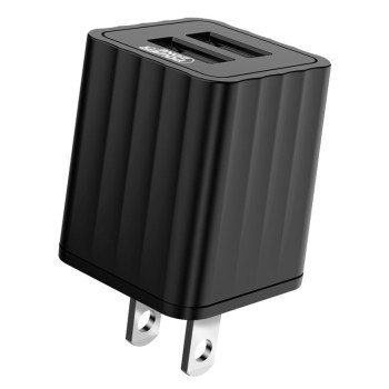 PowerZone KL-50210A Dual USB Wall Charger, Black