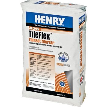 Henry 425 TileFlex Series 12261 Thin-Set Mortar, White, Fine Solid Powder, 40 lb, Bag