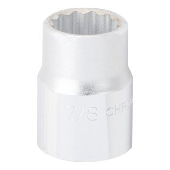 Vulcan MT-SS6028 Drive Socket, 7/8 in Socket, 3/4 in Drive, 12-Point, Chrome Vanadium Steel, Chrome