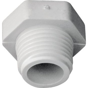 IPEX 435622 Pipe Plug, 1/2 in, MPT, PVC, White, SCH 40 Schedule