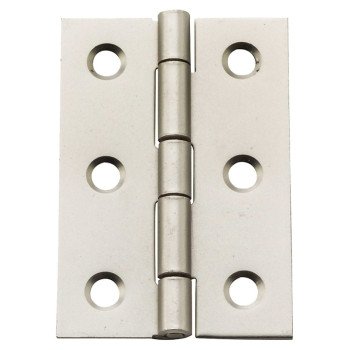 National Hardware N211-015 Decorative Broad Hinge, 2 in H Door Leaf, 3/64 in Thick Door Leaf, Steel, Satin Nickel