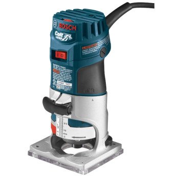 Bosch PR20EVS Palm Router, 5.6 A, 1-5/16 in Max Cutter Dia, 1/4 in Collet, 16,000 to 35,000 rpm Load Speed