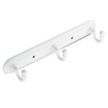 Moen Yorkshire Series 7603W Robe Hook, 3 lb, 3-Hook, Zinc, Glacier, Screw Mounting