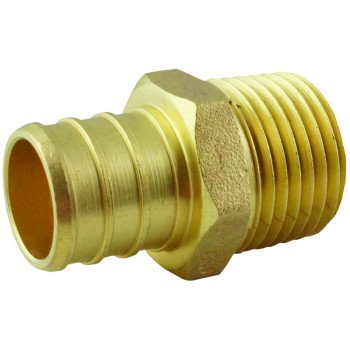 Apollo APXMA1234 Pipe Adapter, 3/4 x 1/2 in, PEX x MPT, Brass, 200 psi Pressure