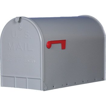 Gibraltar Mailboxes ST200000 Rural Mailbox, Gray, 3175 cu-in Capacity, Galvanized Steel, Powder-Coated, 11.7 in W