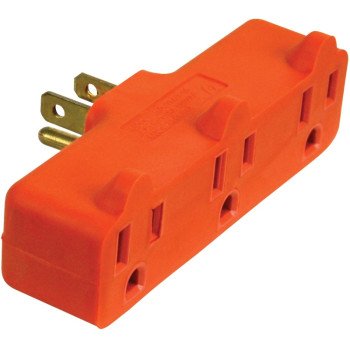 PowerZone ORAD0100 Outlet Tap, 3-Outlet, Orange