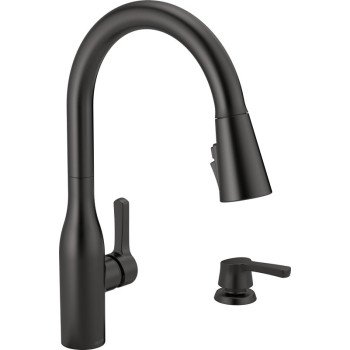 Delta Marca Series 19780Z-BLSD-DST Kitchen Faucet, 1.8 gpm, 1-Faucet Handle, 4-Faucet Hole, Metal, Matte, Deck