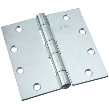 National Hardware N140-822 Utility Hinge, 5 in W Frame Leaf, 0.15 in Thick Frame Leaf, Steel, Zinc, Riveted Pin, 110 lb