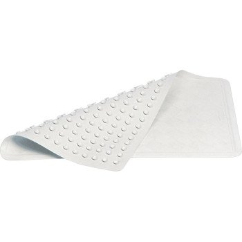 Rubbermaid 1982724 Bath Mat, 22-1/2 in L, 14 in W, Vinyl, White