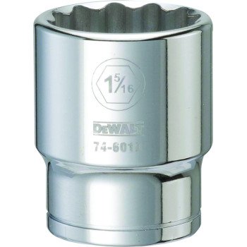 DEWALT DWMT74601OSP Drive Socket, 1-5/16 in Socket, 3/4 in Drive, 12-Point, Vanadium Steel, Polished Chrome