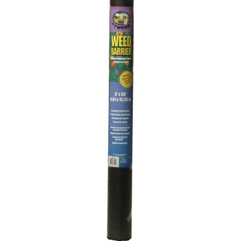 TWD Weed Barrier WB50NH Landscape Fabric, Professional, 50 ft L, 3 ft W, Black