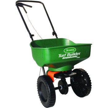 Scotts 75121 Mini Broadcast Spreader, 5000 sq-ft Coverage Area, Plastic Hopper