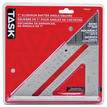 TASK T58005 Triangular Rafter Square, Aluminum, 7 in L