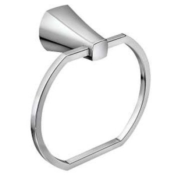 Moen Lindor MY8786CH Towel Ring, 5-7/16 in Dia Ring, Aluminum/Zinc, Chrome, Wall Mounting