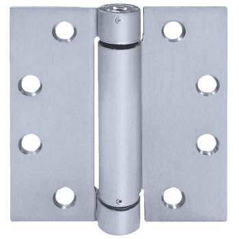 Tell Manufacturing HG100323 Spring Hinge, 3-1/2 in L x 3-1/2 in W Dimensions, Stainless Steel, Satin, Fixed Pin, Wall