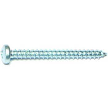 Midwest Fastener 03253 Screw, #10 Thread, Coarse Thread, Pan Head, Phillips Drive, Self-Tapping, Sharp Point, Steel, 100/PK