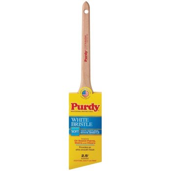 Purdy White Bristle Adjutant 144024425 Angular Trim Brush, 2-1/2 in W, 2-7/8 in L Bristle, China Hair Bristle