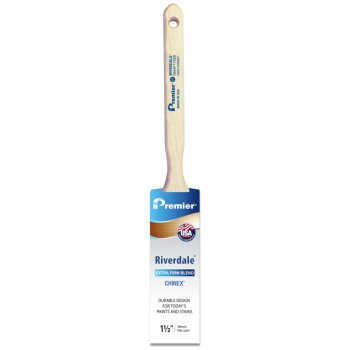 Premier Riverdale 17260 Paint Brush, 1-1/2 in W, Flat Sash Brush, 2-7/16 in L Bristle, Chinex Bristle