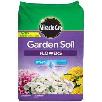 Miracle-Gro 70359430 Flower Garden Soil, Solid, 1.5 cu-ft Bag