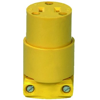 Eaton Wiring Devices 4882-BOX Electrical Connector, 2 -Pole, 15 A, 125 V, NEMA: NEMA 1-15, Yellow