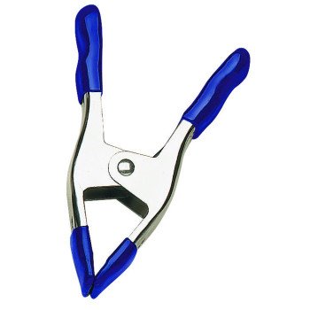 Irwin 222601 Spring Clamp with Hard Plastic Grip Pad, 1 in Clamping, Steel, Blue/Silver