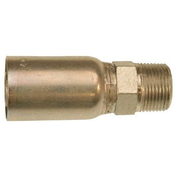 Gates MegaCrimp G25100-0606 Hose Coupling, 3/8-18, Crimp x NPTF, Straight Angle, Steel, Zinc