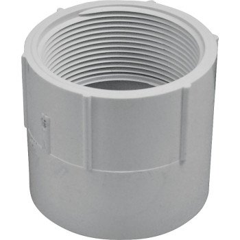 IPEX 035565 Adapter, 2-1/2 in, Socket x FNPT, PVC, White, SCH 40 Schedule, 300 psi Pressure